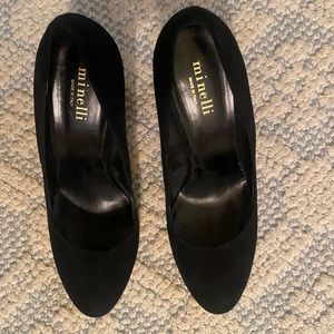 Minelli suede high heels. Made in Italy - size 40 (US 9.5) Silver accent